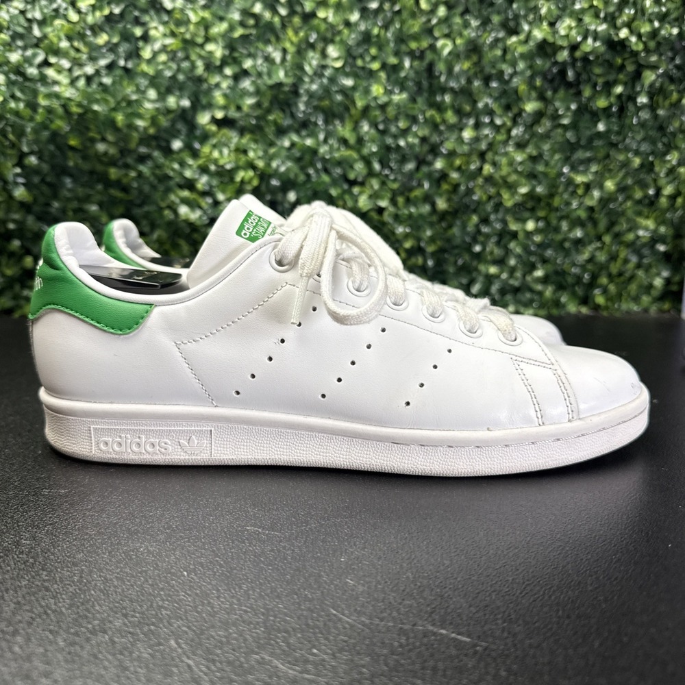 adidas Stan Smith Men's White Green Leather Sneakers Size 8 Breathable - Picture 4 of 10